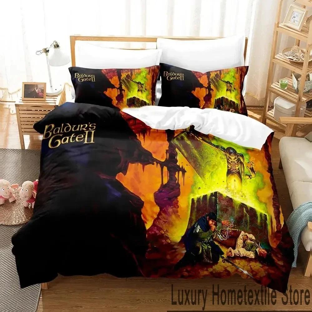 3D Design Printed Design Baldurs Gate 3 Game Bed Ensemble Boys Girl Twin Size Queen Size King Dimension Size Bedspread Cover Pillowcase Bed Boys Adult