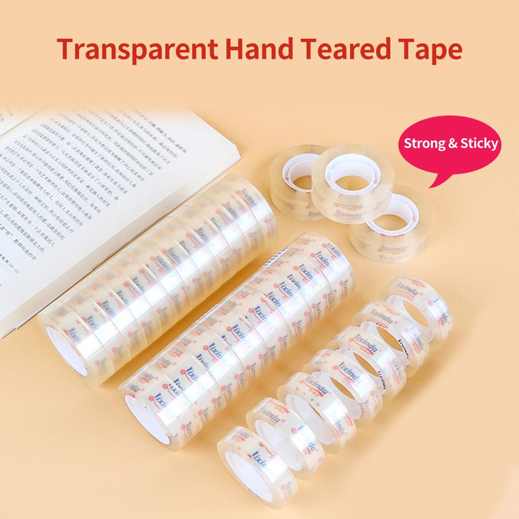 Transparent Adhesive Tape Stationery Clear Hand-teared Tape Single-sided Strong Sticky Typo for