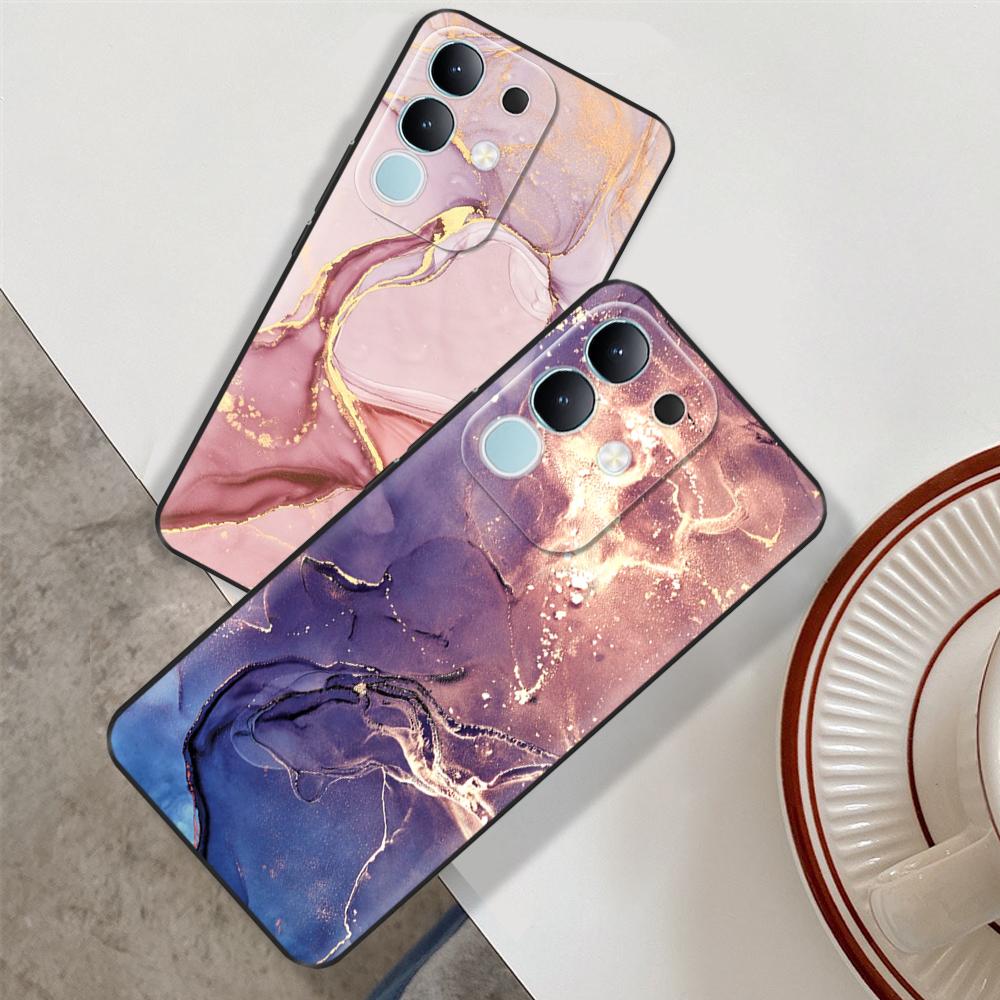 For Vivo Y29 4G Case Luxury Painted Back Cover Soft Silicone Phone Cases For Vivo Y29 4G Case Y 29 Shockproof Coque Bags Fundas