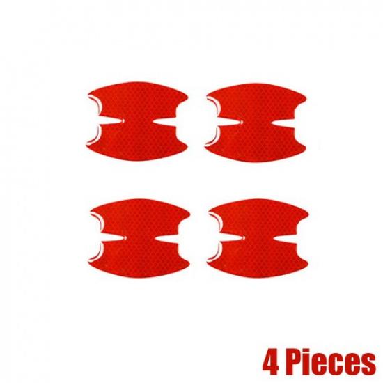4pcs Car Door Handle Bowl Protector Film Reflective Anti Scratch Sticker Trims