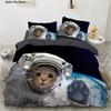 Black Cat Bedding Set Cute Cats Cartoon Duvet Cover Set Double Size Soft Fabric Bed Sets Kids Home Textile Halloween Decor Gift