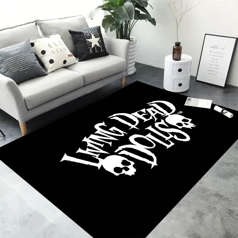 TBand Black S-Sabbath Pattern Carpets Living Room Bedroom Bedside Floor Mat Area Rug Cloakroom Club Home Decoration Bedroom