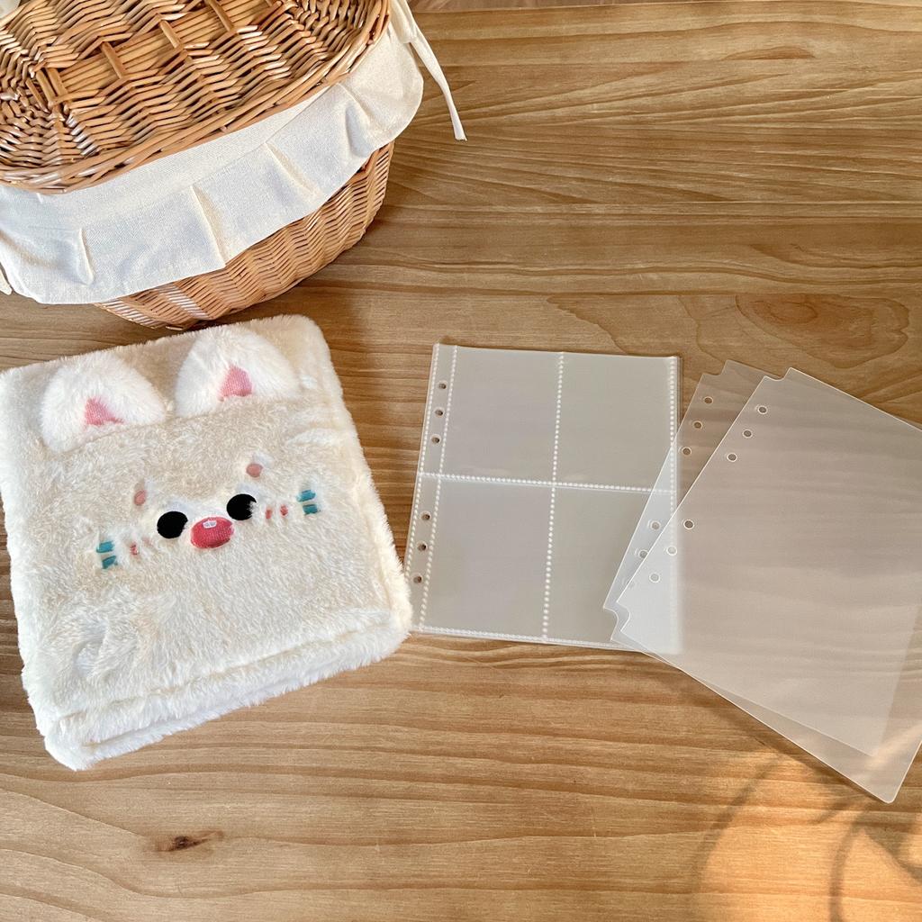 Puppy and Cat Plush Card Book Four-panel Polaroid Album Aizou Album Small Card Star Catcher Storage Book