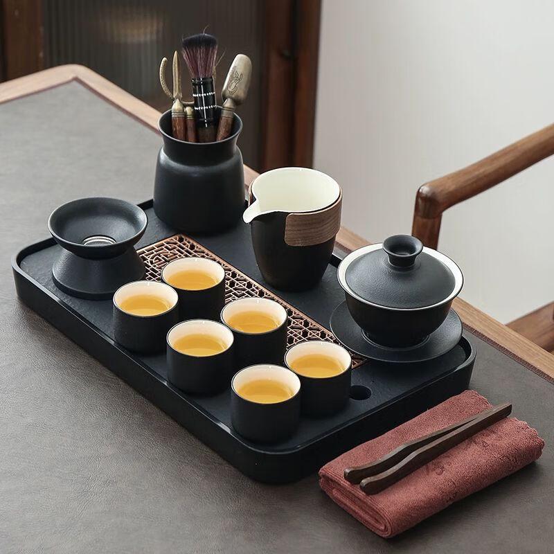 Zen Black Pottery Kung Fu Tea Set