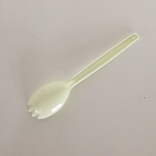 Daiwa Bussan Plastic Spoons, Split Tip, No Bag, Disposable Tableware, Ivory, 16cm Long, Disposable Cutlery, Commercial Use, Pack of 100, Clear, 19.0 X