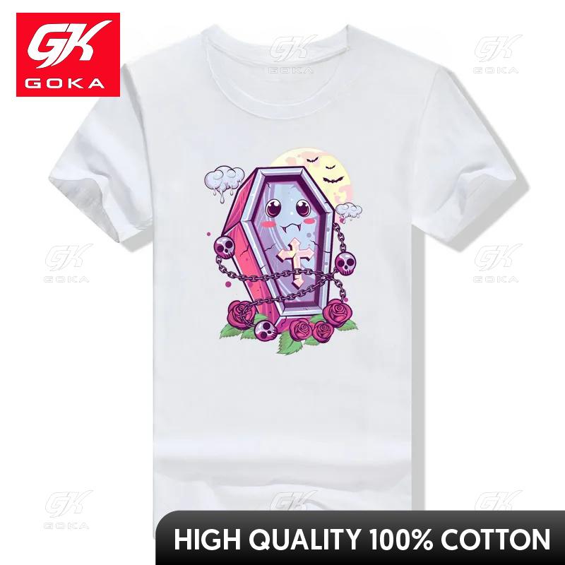 Kawaii Pastel Goth Cute Creepy Coffin Unisexhera Occult Nu Goth TShirt Gifts Anime Cartoon Graphic Tee Y2k Tops Aesthetic Clothes S