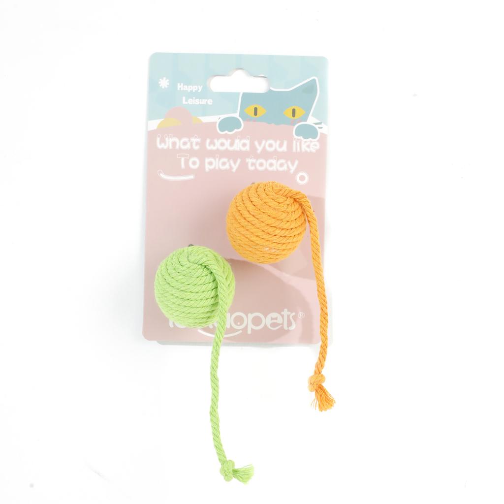 Pet bavlněné lano hračka Caron bavlněné lano ocas míč smíšená barva hračka pro kočky, hračka na obrušování zubů pro kočky