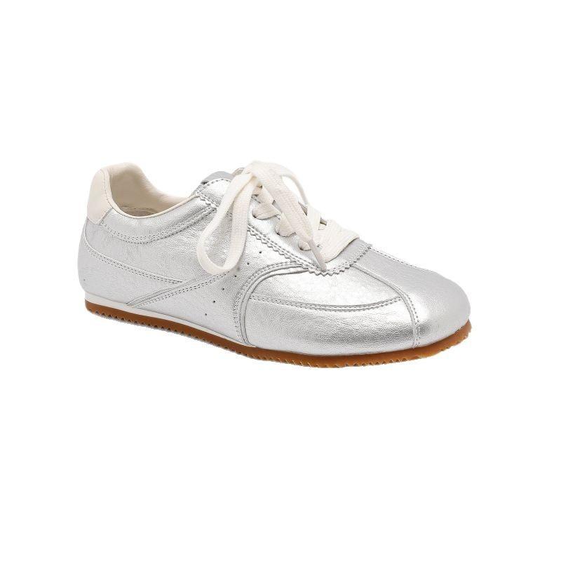 Retro Leinen Deutsche Trainingsschuhe Damen 2025 Frühling und Sommer neue Schnürer vielseitige lässige Sportschuhe flache Forrest Gump Schuhe Board Schuhe
