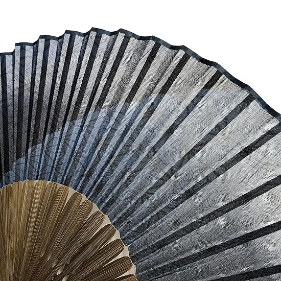 [Hanakanzashi] Folding Fan Men's Gentleman's Asanoha (Hemp Leaf) Gradient 22cm Cotton Fabric Folding