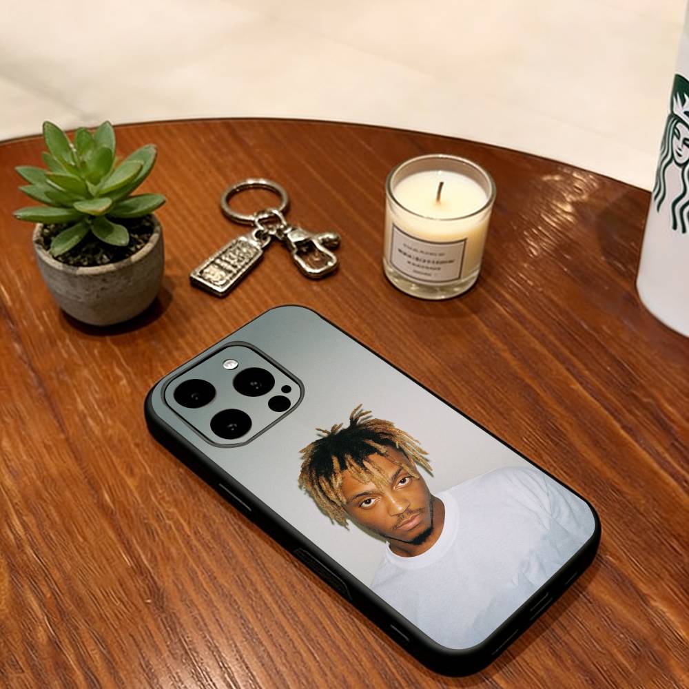 Juice Wrld 999 Phone Case For iPhone 17,16,15,14,13,12,11 Plus,Pro Max,XS,Soft Silicone Black Cover