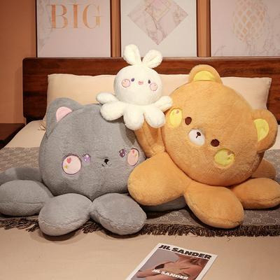 Big Octopus Plush Toy Doll Cute Rabbit Bear Cat Big Throw Pillow Girl Bed Sleeping Pillow