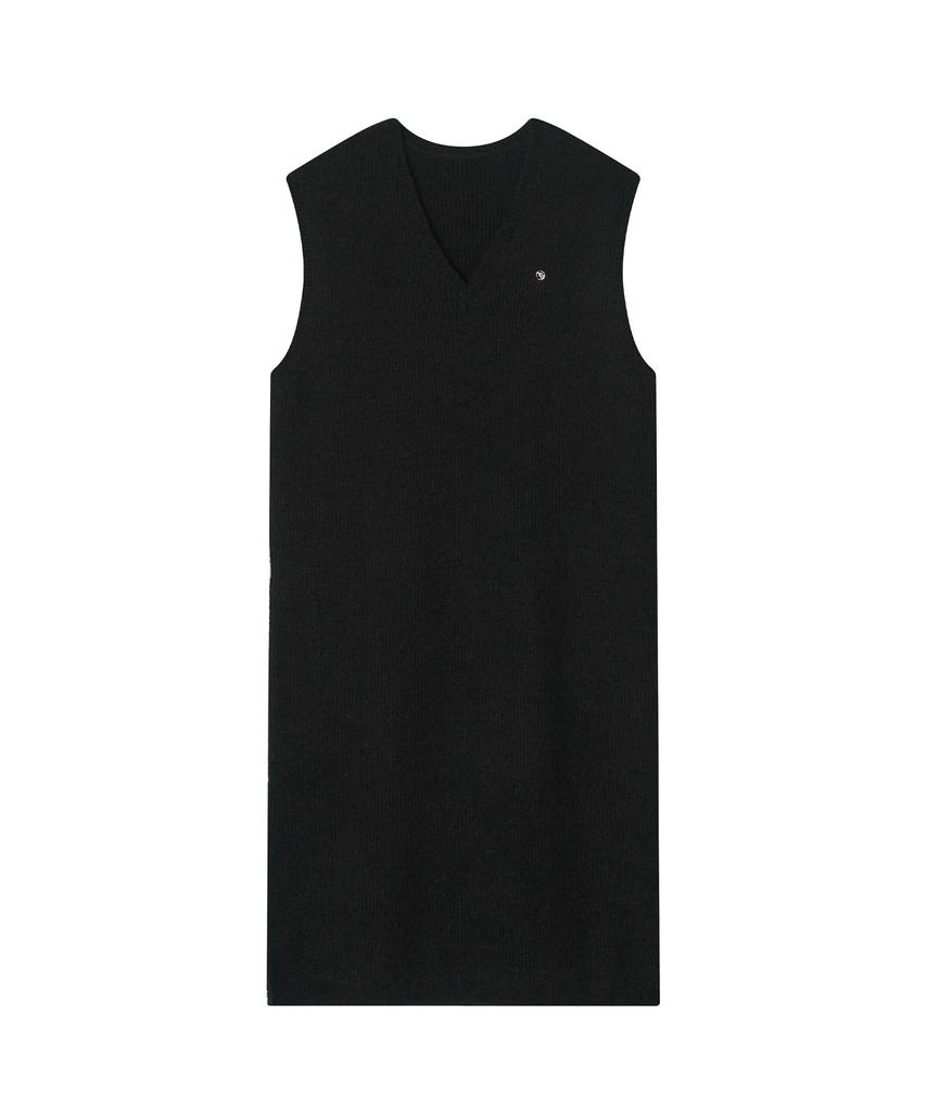Meibeoyu Volodina Knit Long Vest _ Black
