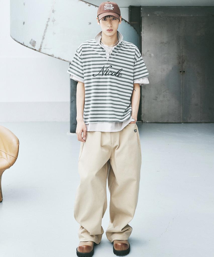 Nigaennikol Butterfly Wide Cotton Pants_Beige