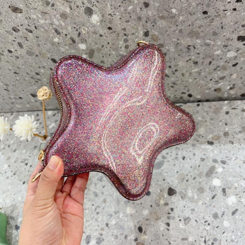 

Вечерняя сумочка-клатч в форме звезды с ремешком для вечеринки, дизайнерский стиль, сумка через плечо для детей, желейная сумочка-клатч, конфетные цвета