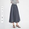 Navigare Women's Flowy Pleated A-line Maxi Skirt