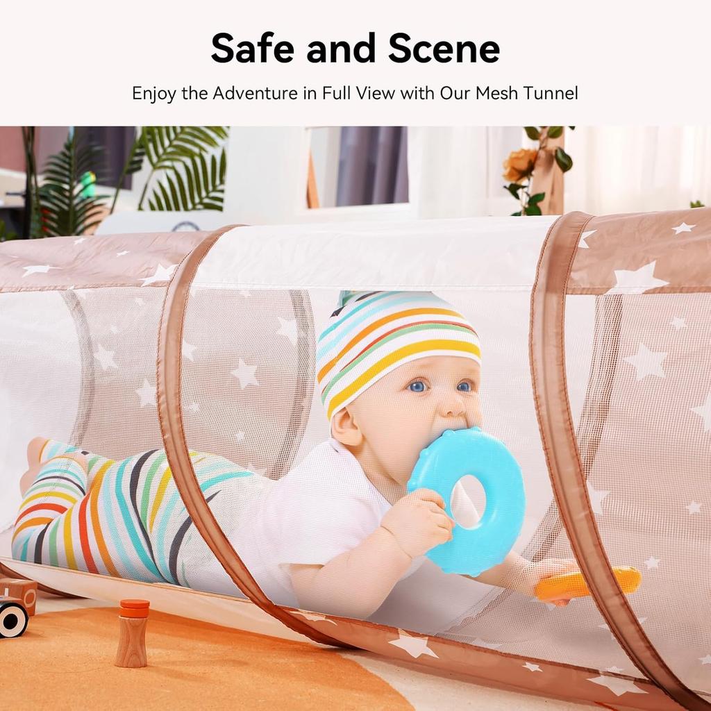 Sumbababy Tunnel Toys for Toddlers: Activity Tunnels for Young Children - Crawl Tunnels for Toddlers and Babies - Pop up Dog Tunnel