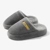Fashion Thick Bottom Faux Fur Slippers Women New Indoor Plush Winter Couple Slides Woman Closed Toe Warm Non-Slip Cotton Padded Shoes