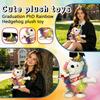 Plush Graduation Hedgehog Toy with Graduation Cap and Diploma Soft Stuffed Animal Graduation Gift for Graduation Season Celebration
