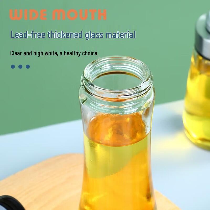 ZISIZ Press-Type Quantitative Glass Oil Dispenser, 200ml Set