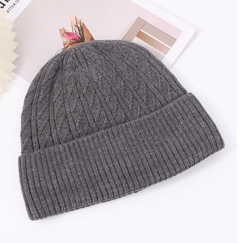 Wool hat women's winter new pullover hat warm windproof wool hat men's outdoor cold-proof knitted hat ear protection hat