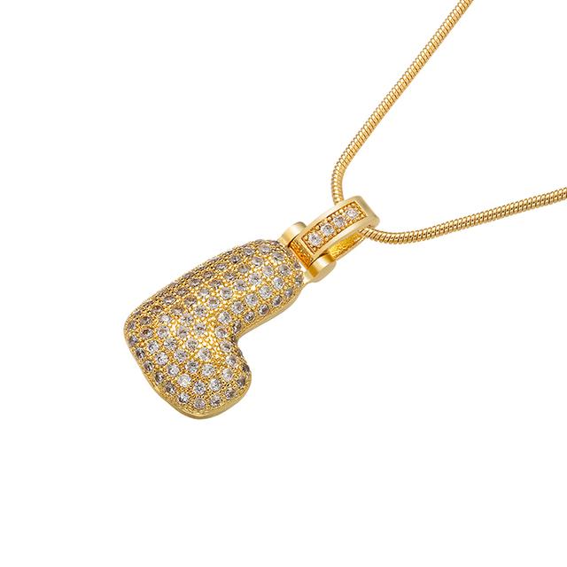ZHUKOU high quality crystal brass gold letter necklace for ladies good friends couple birthday gift model: VL34