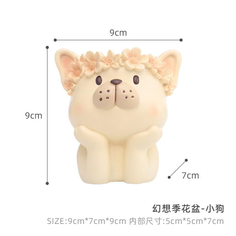Animal Succulent Flowerpots Desktop Decoration Home Cartoon Bonsai Resin Succulent Small Flowerpots Micro-landscapes Flower Pots