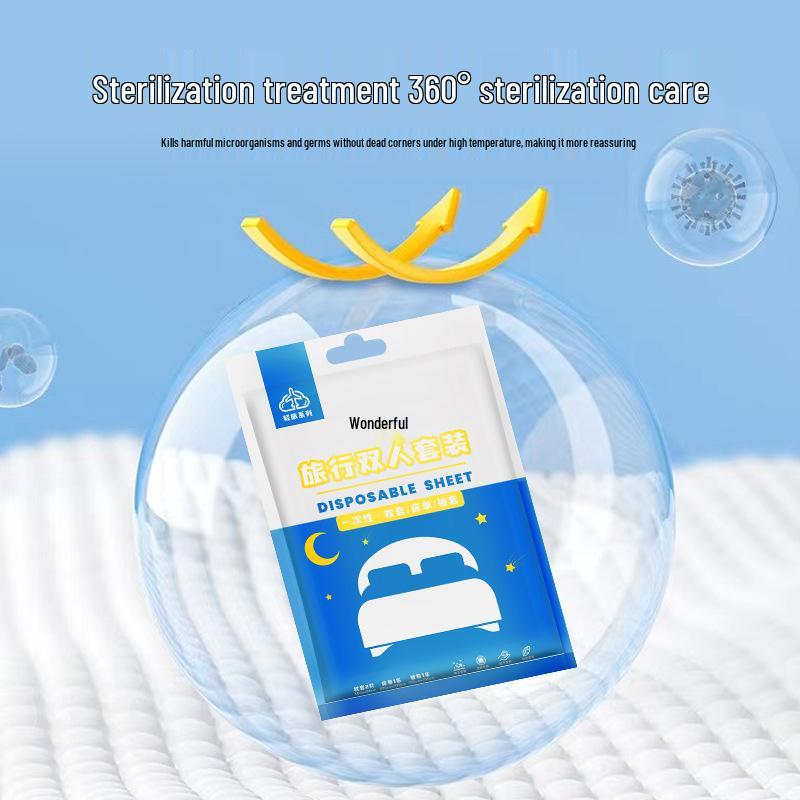 Odporny na podróże jednorazowy 4-częściowy zestaw pościeli: Prześcieradło włókninowe, Poszwa na kołdrę, Kołdra pyłoszczelna dla hoteli, Rozmiar podwójny