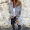 Women Elegant Vintage Fashion Long Sleeve Jackets Autumn Winter Casual Loose Zippers Solid  Hooded Coats
