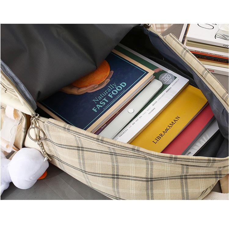 Kawaii kreslená plátěná školní taška, velkokapacitní roztomilý módní batoh Krásný ležérní batoh