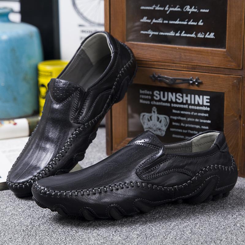 Big Size 38-46 Male Footwear Genuine Leather Handmade Men'S Shoes Casual Sneakers Men Summer Autumn Vintage Men Loafers Driver
