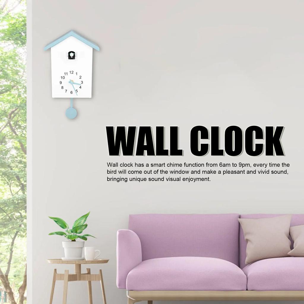 Pendulum Wall Clock Bird House Wall Clock Bird Voice Call Stylish Decorative Pendulum Wall Clock for Office Bedroom Living Room
