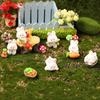 Mini Rabbit Figurine Easter Resin Bunny Miniature Figures Tiny Animal Fairy Garden Ornament for Micro Landscapes Potted Plants Dollhouse Cake