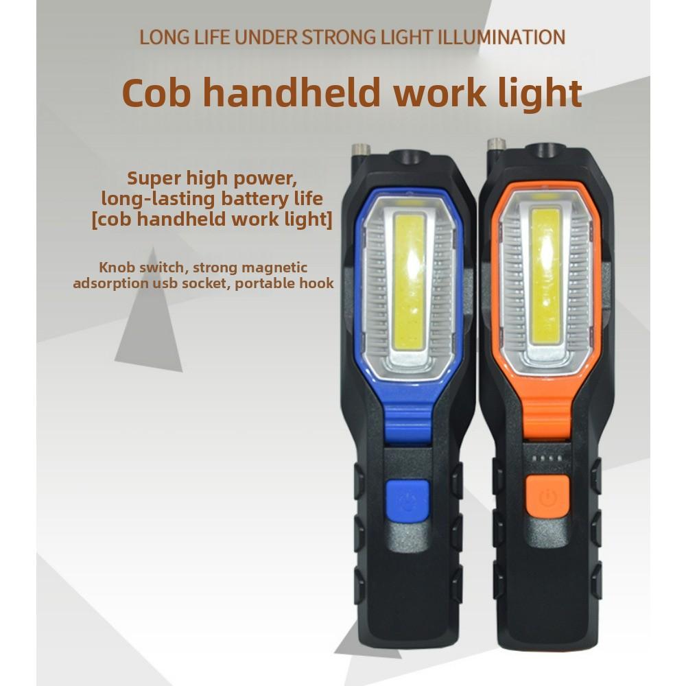 USB Rechargeable Car Inspection Light Super Bright LED Flashlight with Hook & Magnet Shockproof Emergency Work Light