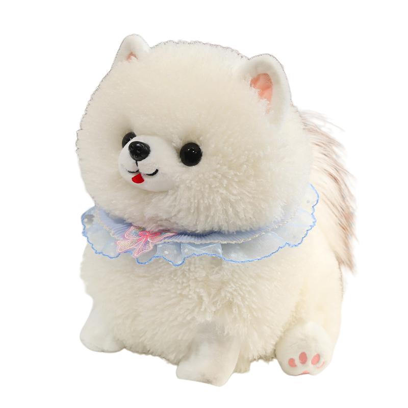 Roztomilý pes Pomeranian plyšová hračka skutečný život plyšová zvířátka měkké štěně mazlíček panenka děti děti dívky krásný dárek k narozeninám