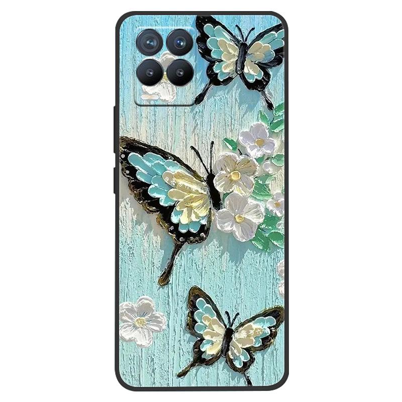 Funda para Realme 8 Pintura de Mármol Suave Mate Silicona Trasera para Realme 8 Pro 8i Realme8 4G RMX3085 Carcasa Completa para Teléfono Linda
