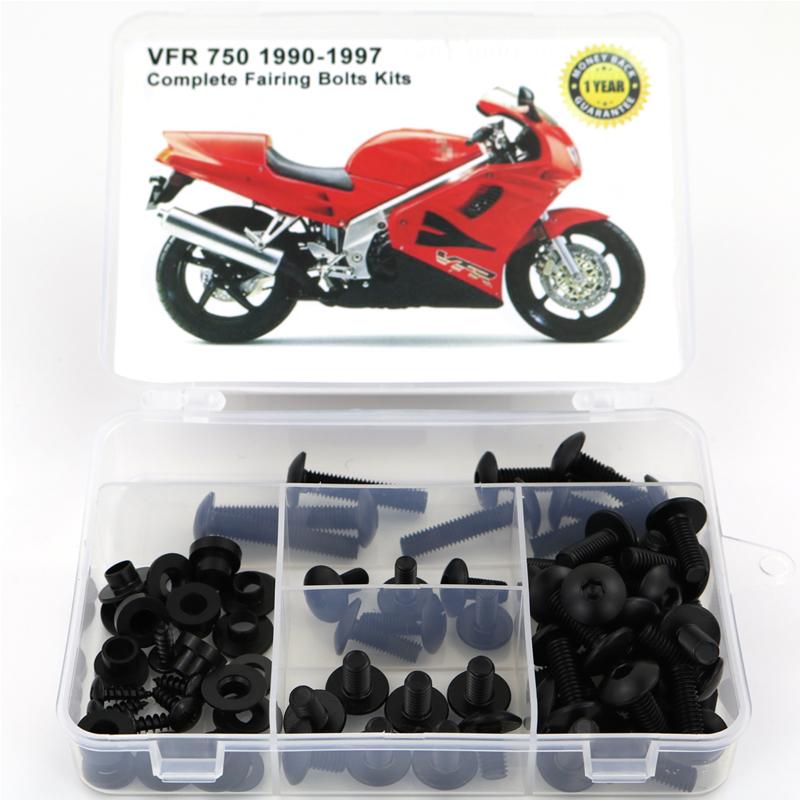Adequado Para Honda VFR 750 1990-1997 Motocicleta Kit Completo de Parafusos para Carenagem Completa Parafusos de Aço para Carroceria Clipes de Carenagem Porcas