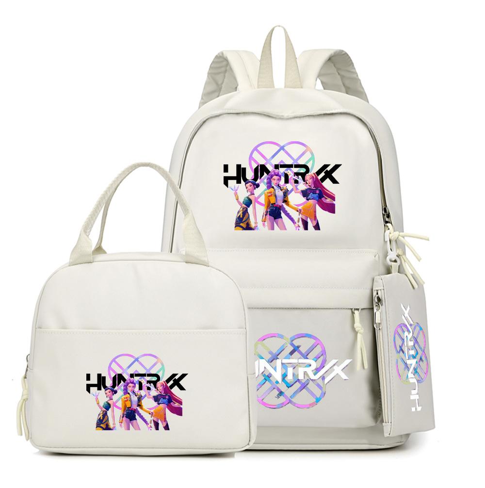 4Pcs/set Anime K-Pop Printed Backpack with Pencil Case Handbag for Teenager Student Boy Girl Bookbag Schoolbag Large Capacity Travel Bag Rucksak