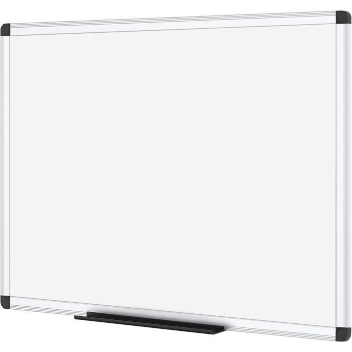 VIZ-PRO Tableau Blanc Magnétique Effaçable à Sec,Cadre en Aluminium Argenté,120 x 90 cm