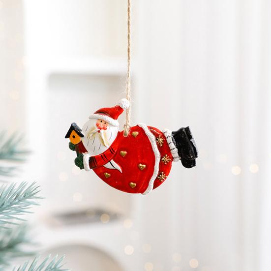 Santa Claus Hanging Pendants Christmas Tree Decor Resin Festive Decorations for Home Party Xmas DIY Gifts
