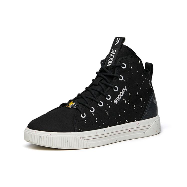 New SNOOPY x Anta High Top Skateboard Shoes Men's Black 912138601-1
