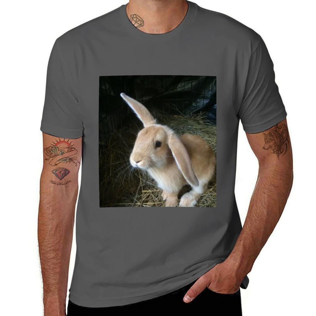 Little Tan Bunny With One Lop Ear Tshirt Classic Basic Casual Tshirt