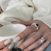 Copper Unique Fashion Ring Featuring Contemporary Open Design And Black Onyx Stone