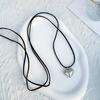 Exaggerated Black Velvet Big Heart Pendant Choker Necklace Women Knotted Bowknot Adjustable Rope Chain Jewelry Wed Accessories