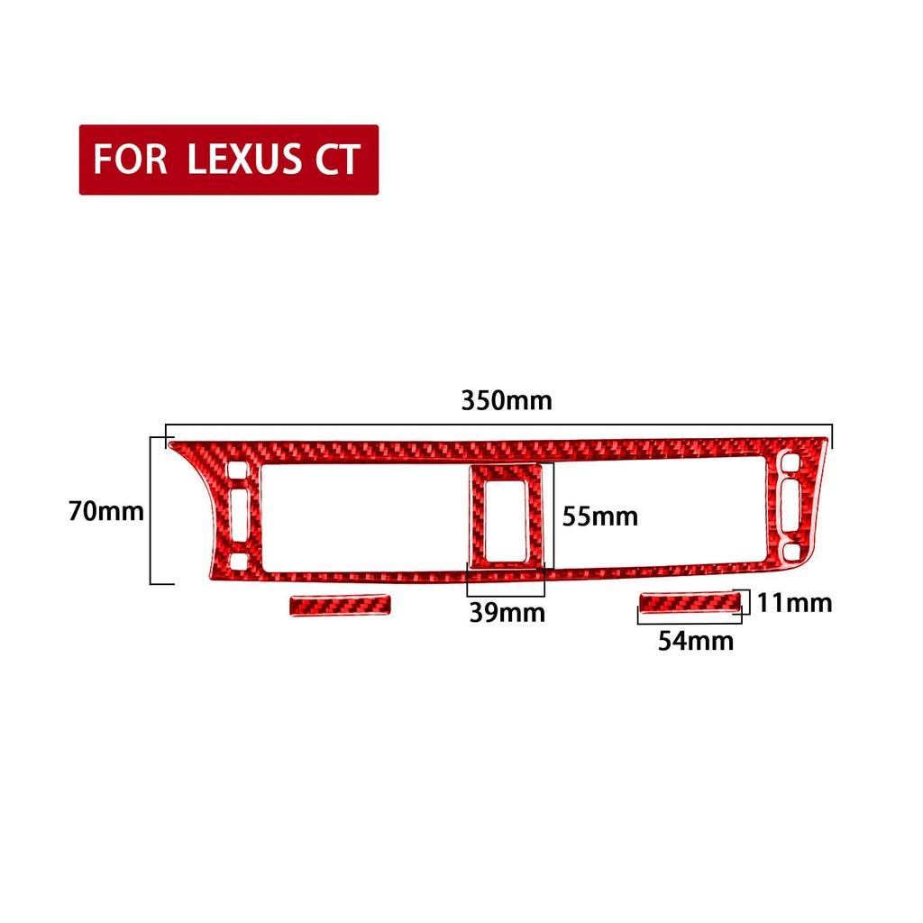 for Lexus CT 2011-2017 Car Center Console Air Vent Outlet Decoration Trim Sticker Decal Auto Interior Accessories Carbon Fiber