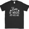 Home Is Where My Cats Are T-Shirt Funny Kitten Animal Paws Tee