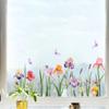 Aquarell Sommer Schmetterling Blume Landschaft Selbstklebender Fensteraufkleber Beidseitig Sichtbares Glasdekor für Schaufenster