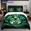 Hibernian Edinburgh Emblema Storico Set da Tre Pezzi (1 * copripiumino + 2 * federa, senza nucleo) Set biancheria da letto 2D Piatto Regalo di Natale Compleanno