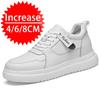 Men Casual Shoes Genuine Leather Elevator Shoes Height Increasing Sneakers 6/8/10CM Men Sport Shoes White Black Male Footwear