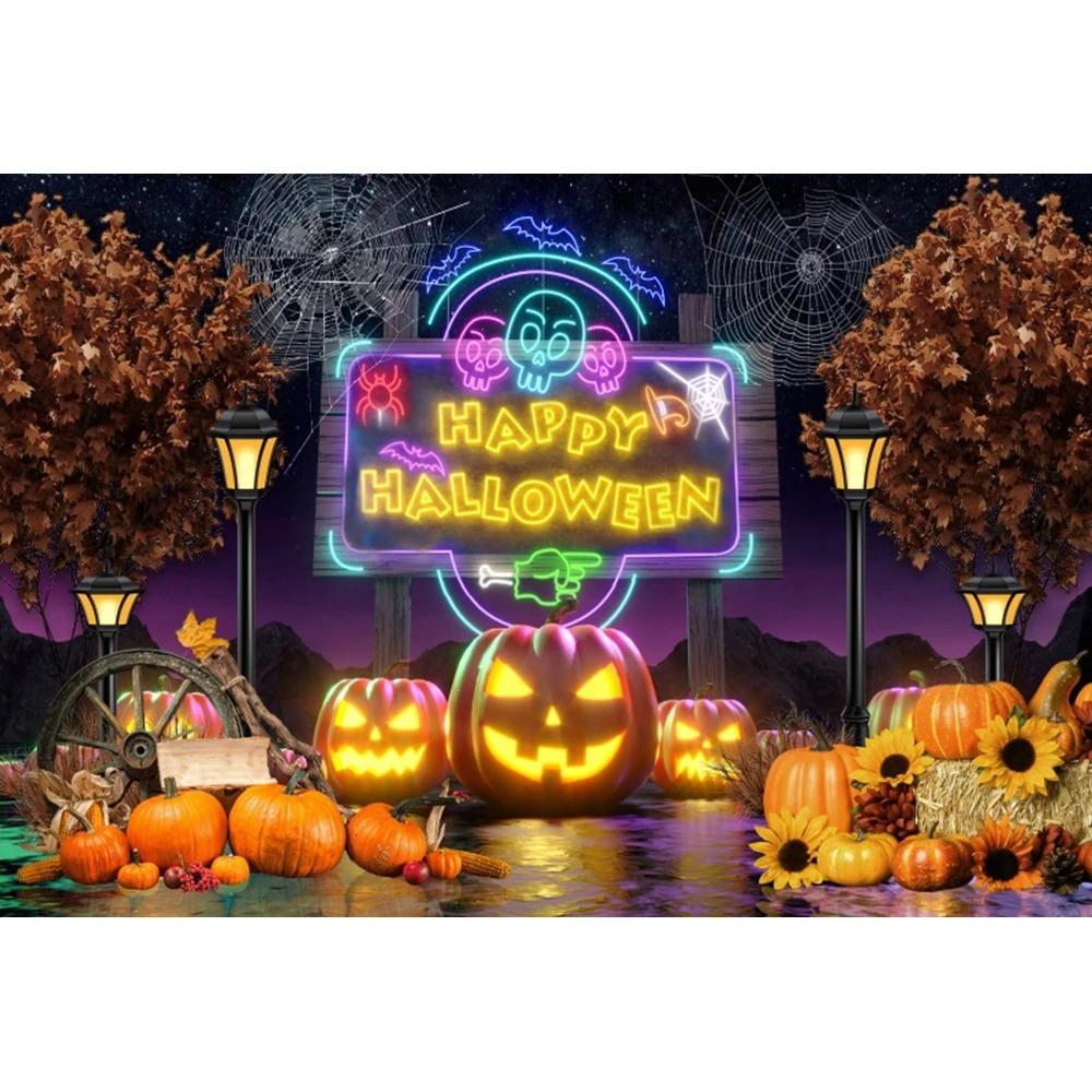 Halloween Party Decoration Hanging Cloth Pumpkin Witch Bat Castle Full Moon Night Photography Background Not Room Decoration