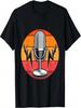 Radio Podcasting Retro Sunset Microphone T-Shirt